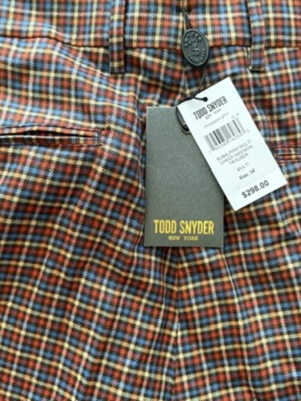 Todd Snyder Italian Wool Madison Trouser in Multi Check $298